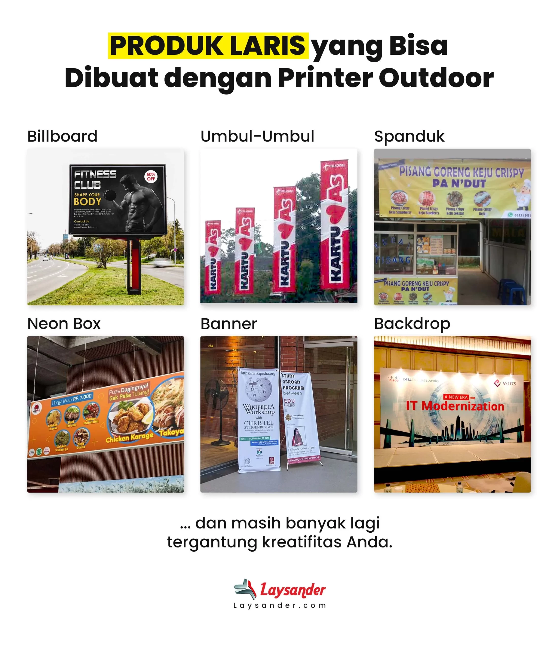 Produk Yang Bisa Diahasilkan Menggunakan Printer Outdoor - Laysander