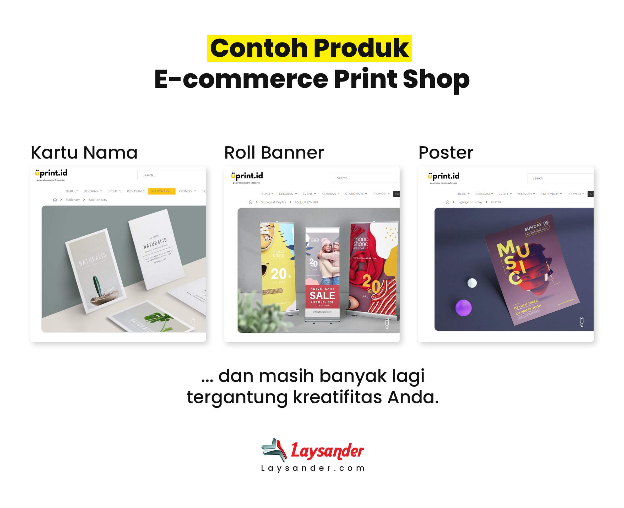 Contoh Produk E-Commerce Print Shop