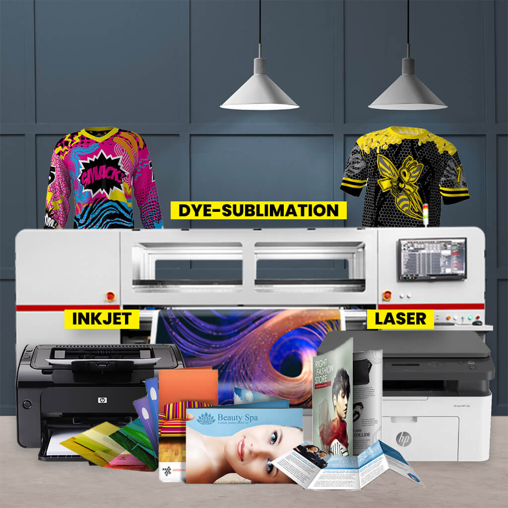 Printer Inkjet, Laser, Sublimasi Dengan Sampel Cetak Digital