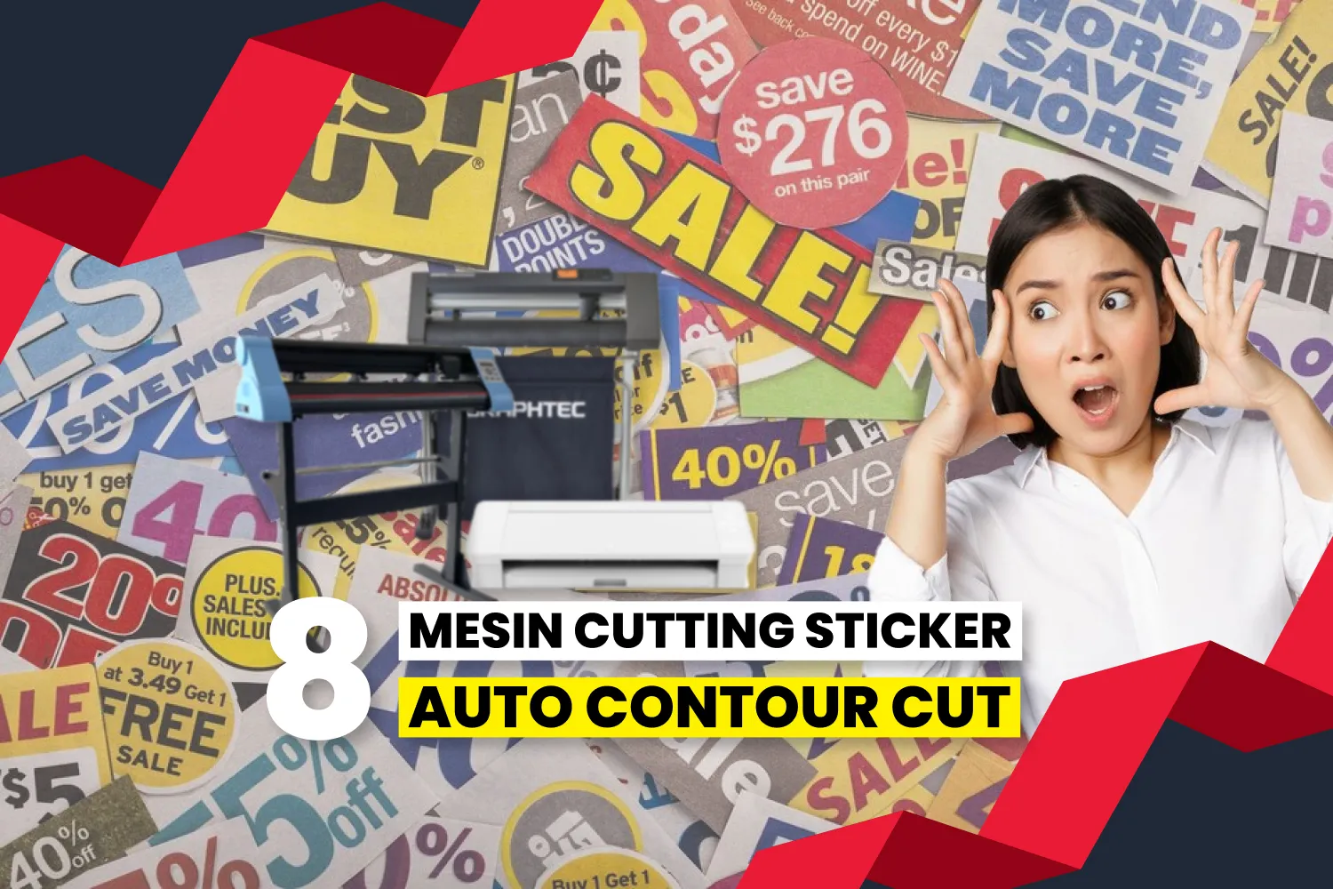Ketepatan Memotong Sticker Dengan Mesin Liyu Auto Contour Cut.