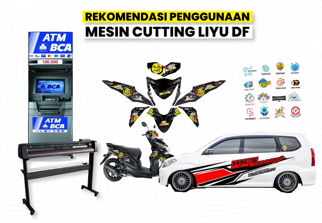 Mesin Cutting Sticker Liyu Df Untuk Produksi Sticker Mobil, Motor, Dan Dekorasi Interior.