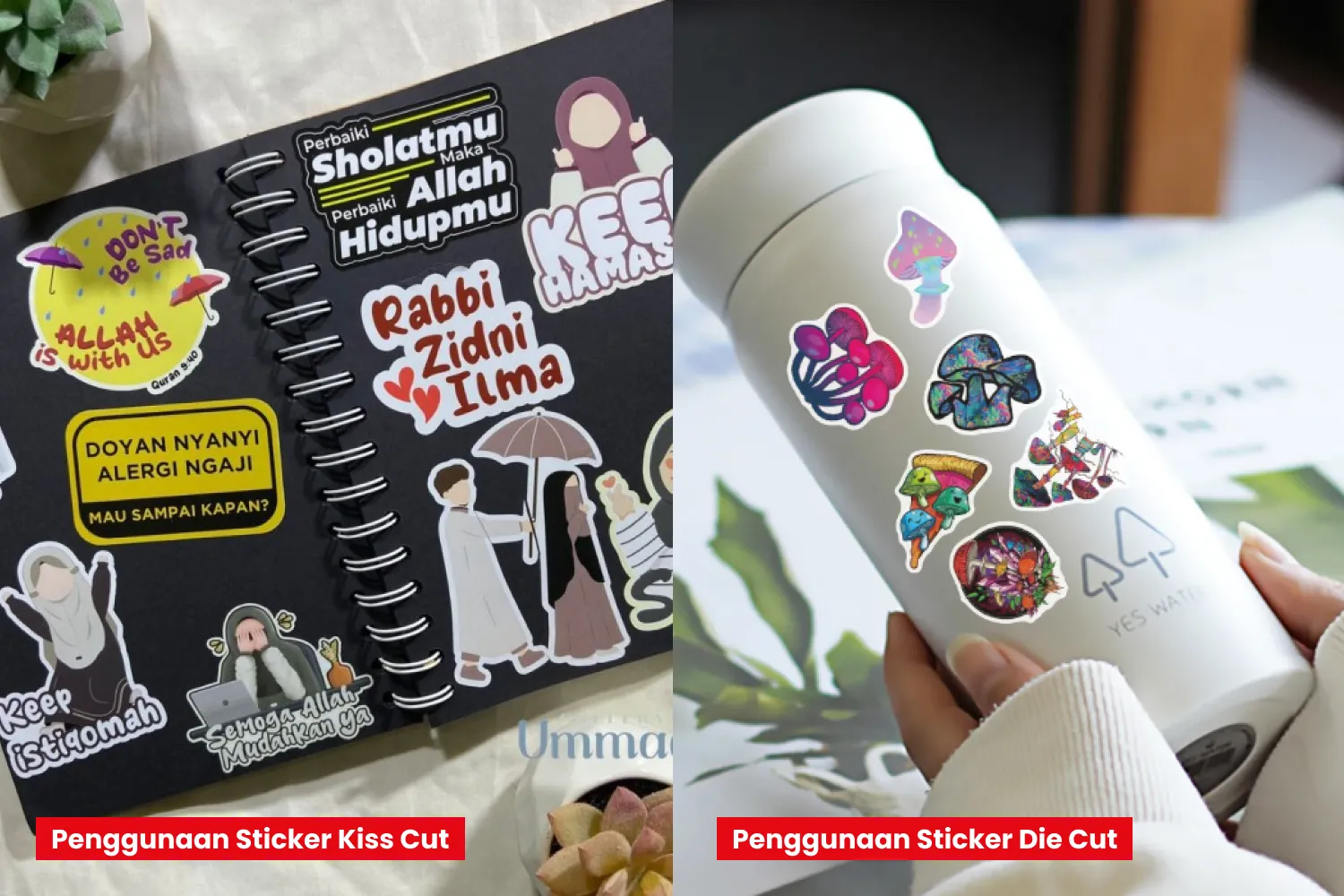 Aplikasi Sticker Die Cut Dan Kiss Cut Dalam Dekorasi Dan Personalisasi Barang-Barang Sehari-Hari.