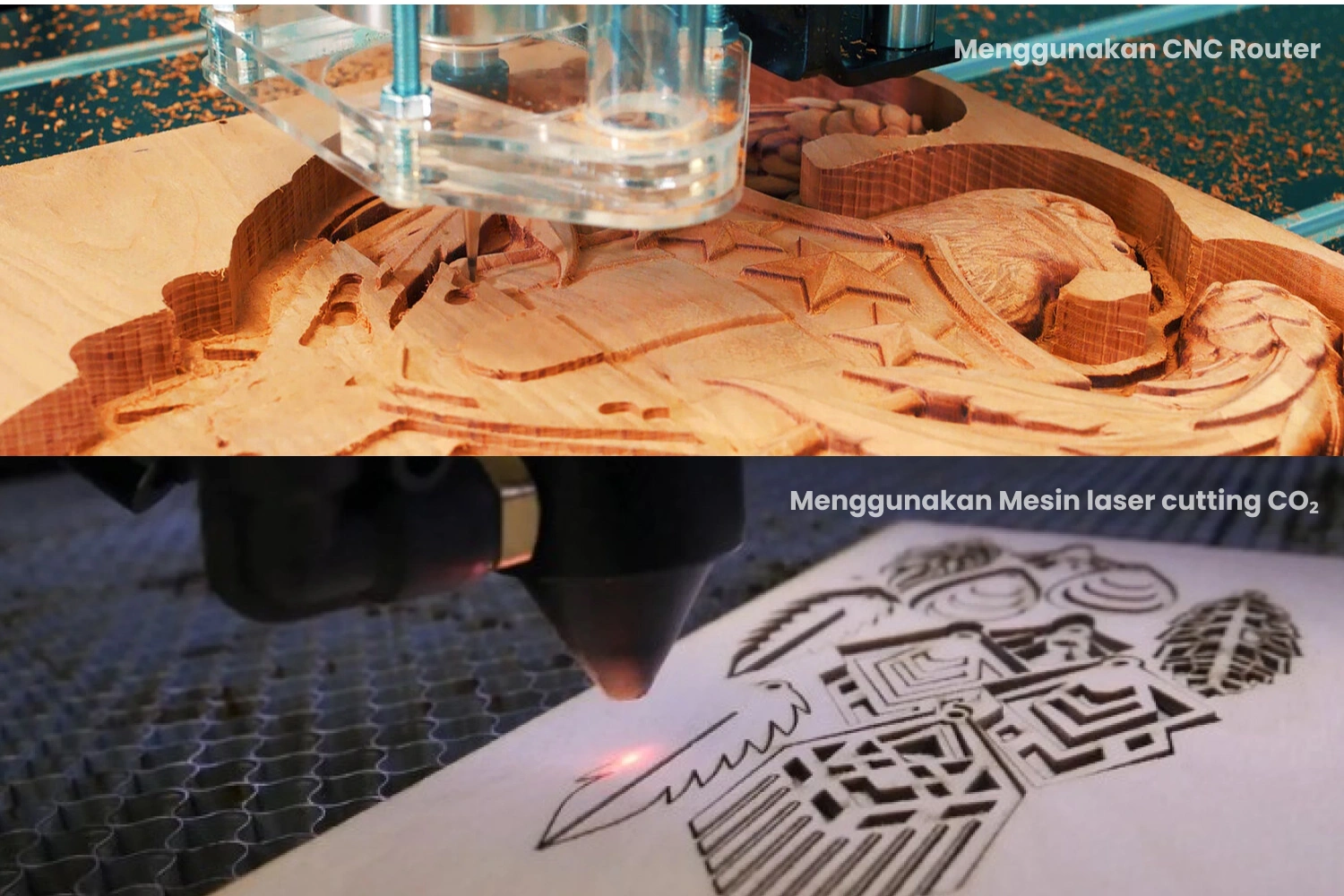 Perbandingan Pemotongan Mesin Laser Cutting Co₂ Dan Cnc Router.