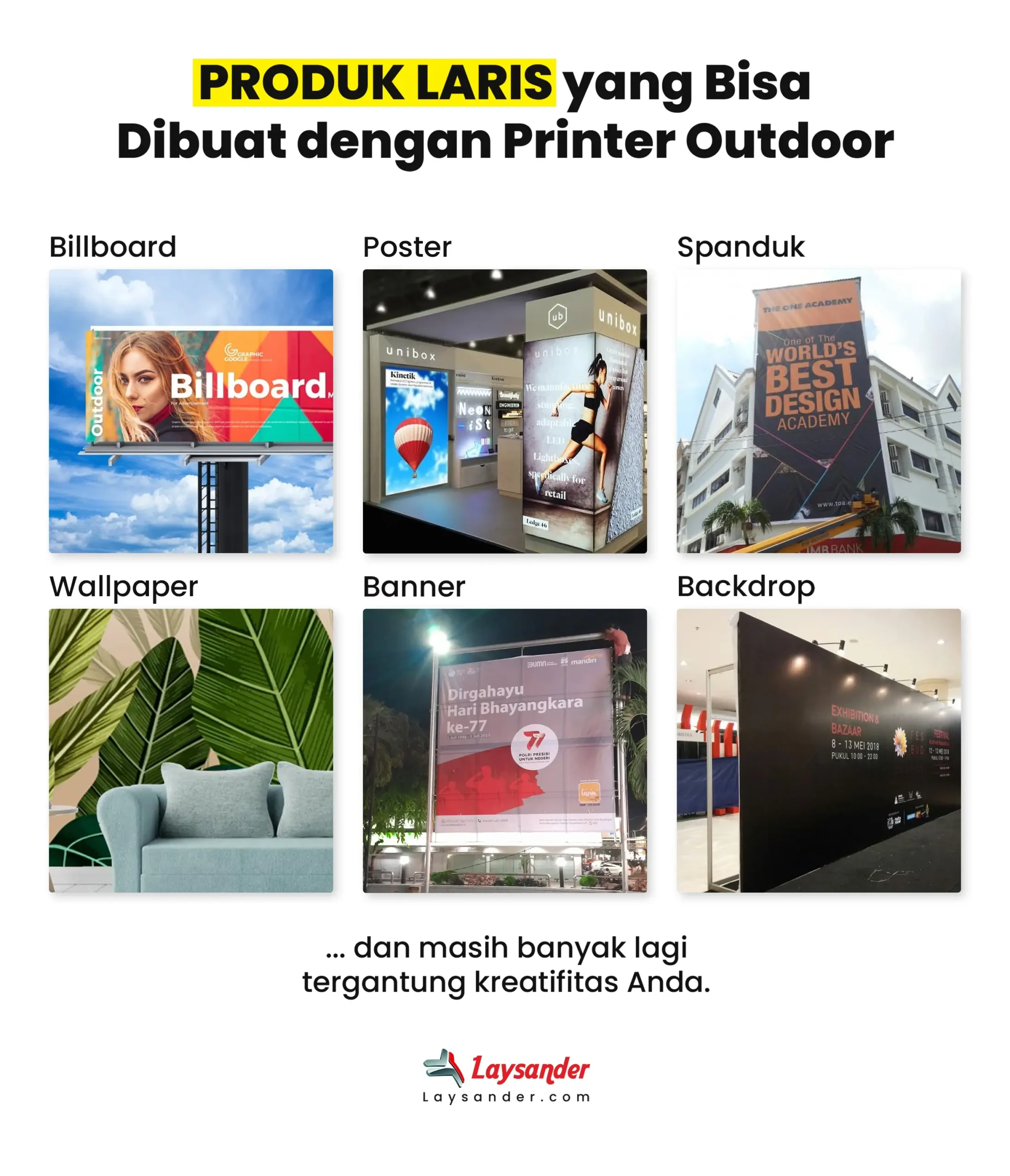 Produk Yang Bisa Dihasilkan Dengan Printer Outdoor - Laysander