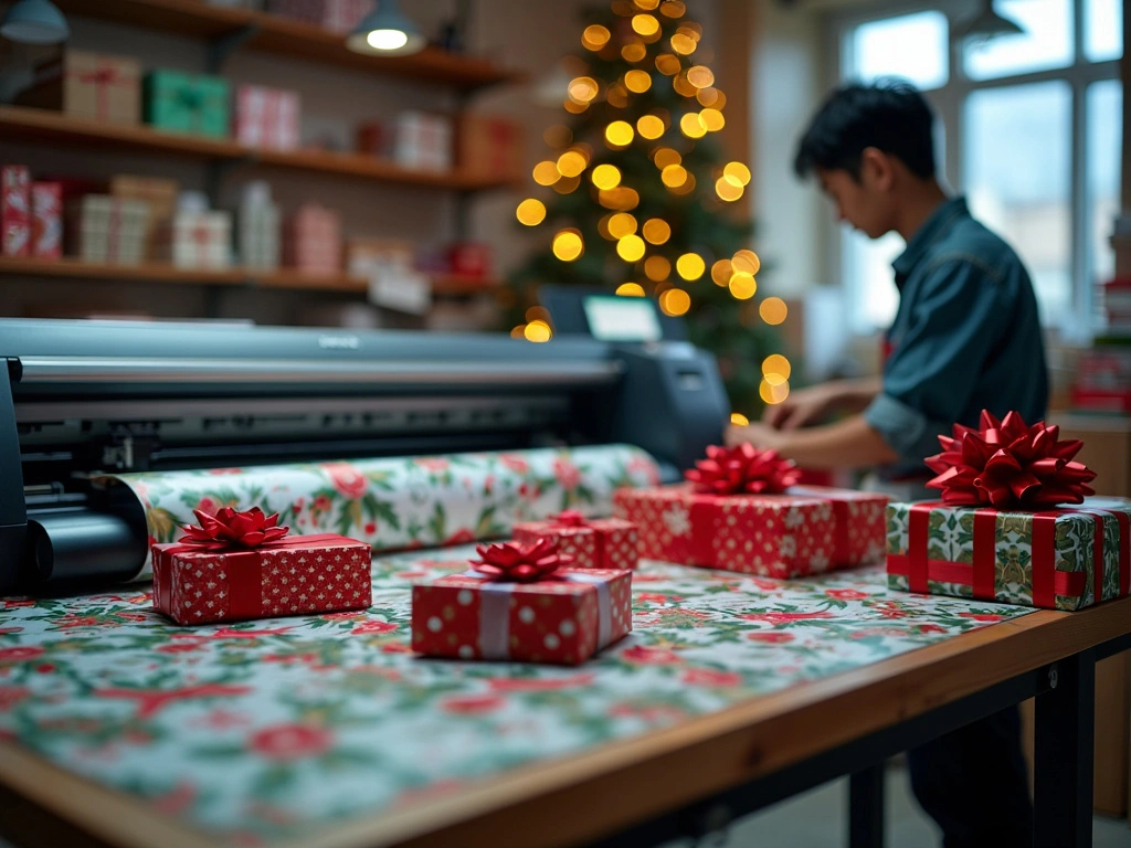 Kemasan Parcel Natal Yang Dicetak Dengan Mesin Digital Printing.