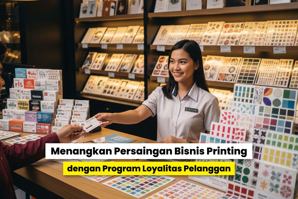 Ilustrasi Pelanggan Setia Memilih Layanan Cetak Dibanding Kompetitor Karena Program Loyalitas Pelanggan.