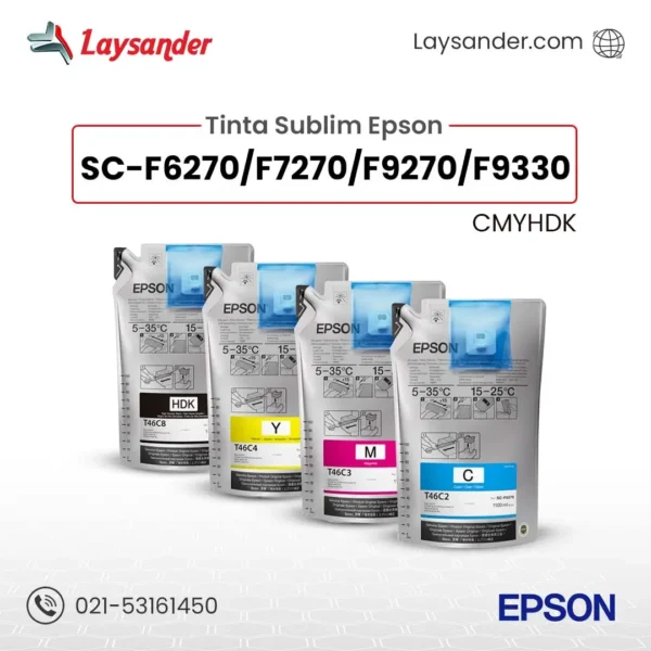 Tinta Sublim Epson SC-F6270 - F7270 - F9270 - F9330 (C, M, Y & HDK) v1.0 - Laysander